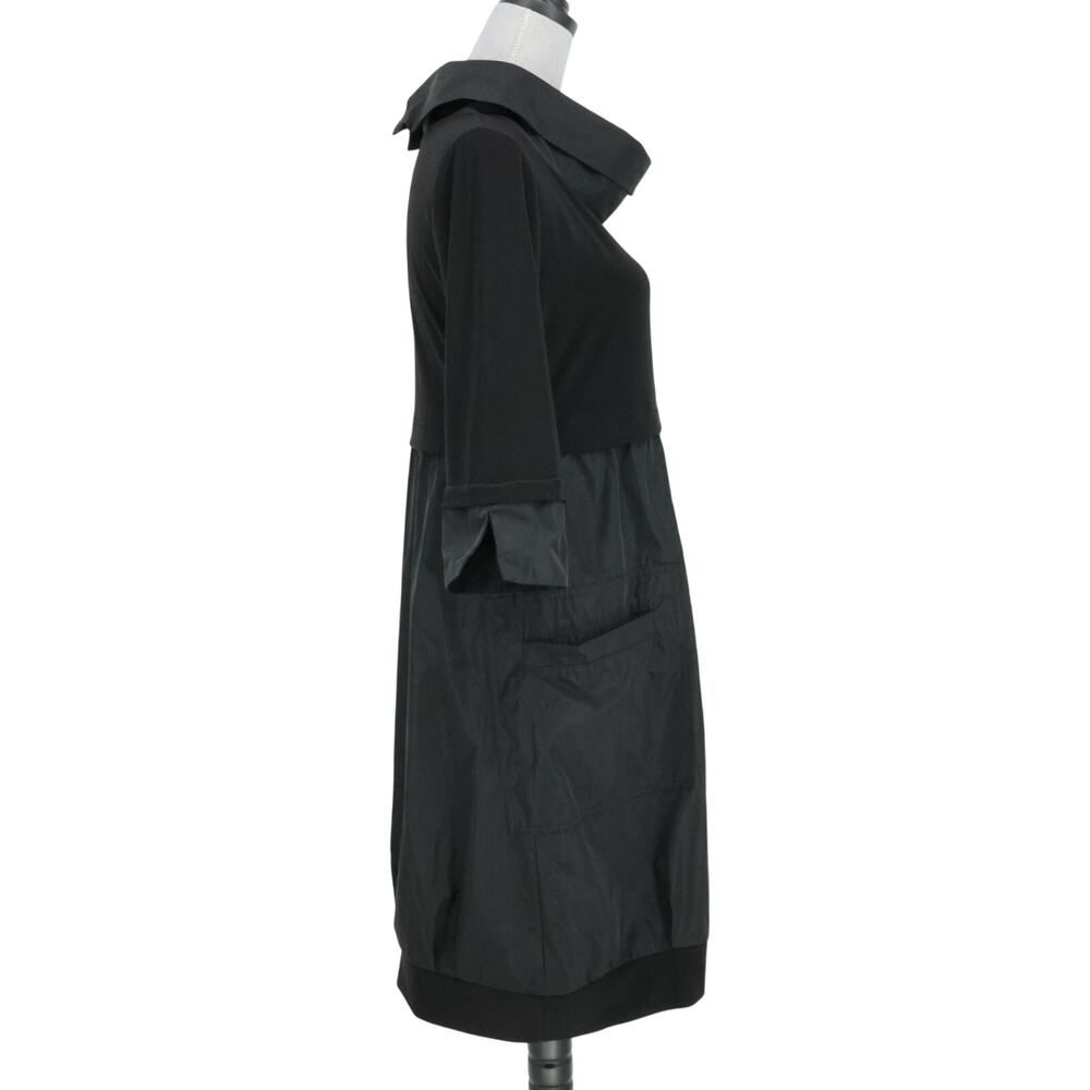 Joseph Ribkoff Dress Womens 8 Black Mixed Media Midi Front Pockets Career - Picture 5 of 14